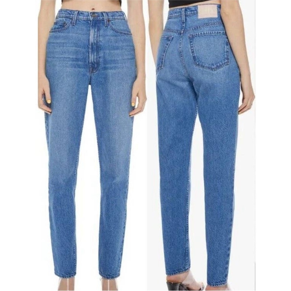 MOTHER High-Rise Straight Leg Jeans in Classic Blue
